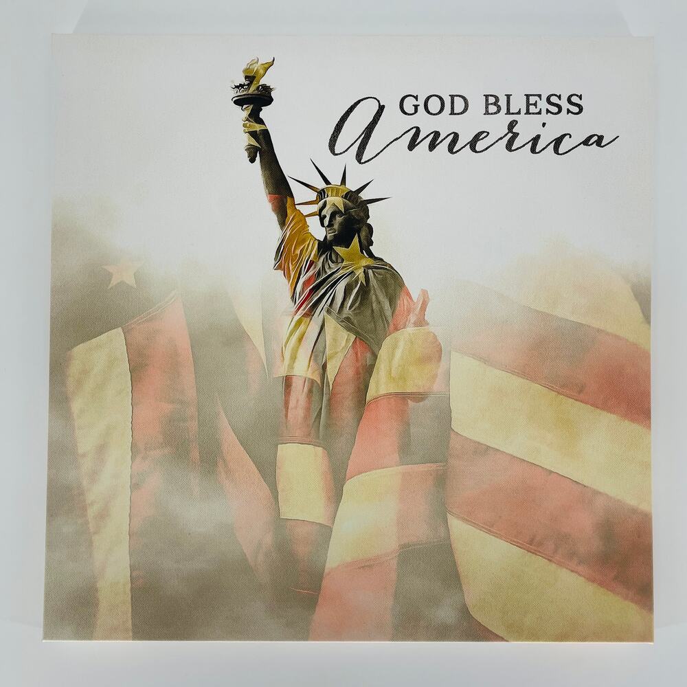 Statue of Liberty God Bless America Patriotic Wrapped Canvas Painting Print Art